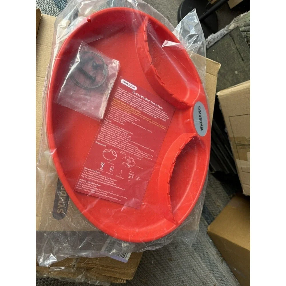 Heated Bird Feeder Waterer Bath Thermostatically Controlled Outdoor‎ Red